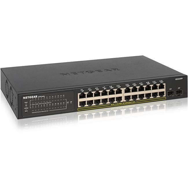 NETGEAR GS324P-100AJS 新品 GS324P｜GS324P-100AJS｜ギガ24ポート PoE+対応アンマネージ